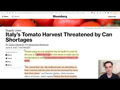 Italy’s Tomato Harvest Threatened by Can Shortages – Food Supply Chain Failures