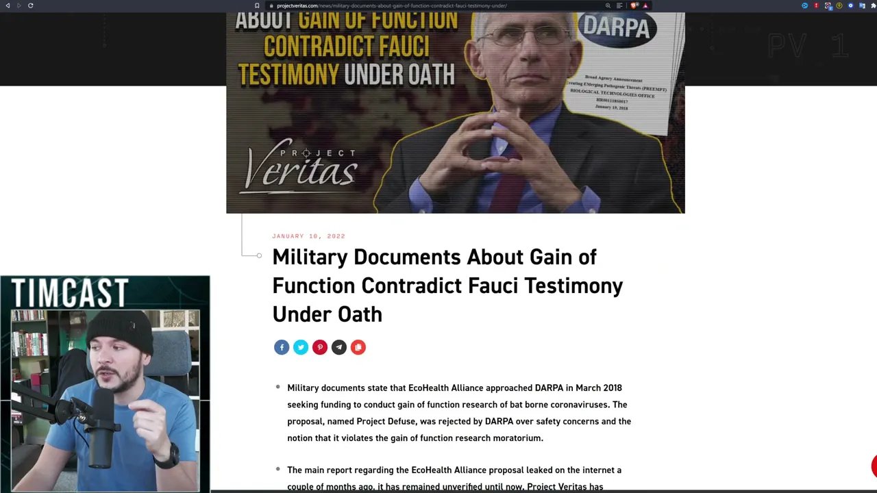New Release From Project Veritas Proves Fauci LIED To Congress, DARPA Report Claims Lab Leak IS TRUE