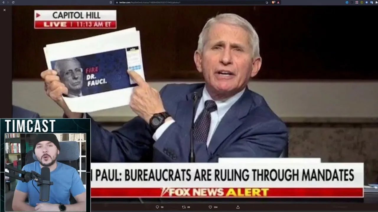 Fauci MEMES HIMSELF Holding Up ‘Fire Fauci’ Graphic, Corporate Press Calls For MOCKING COVID Dead