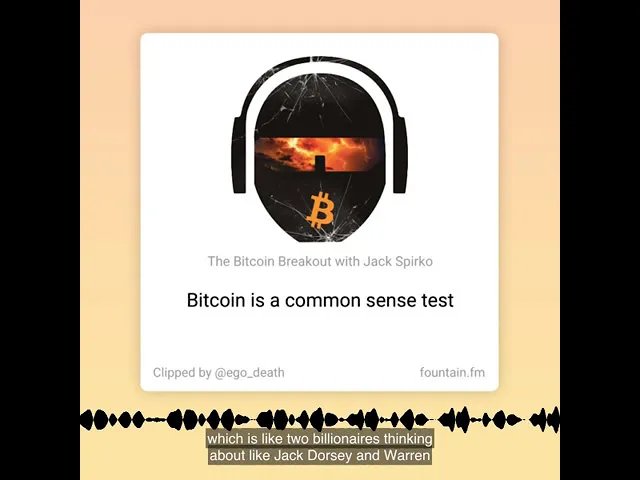 Bitcoin is not an IQ Test it is a Common Sense Test – From TSPC Epi-3185
